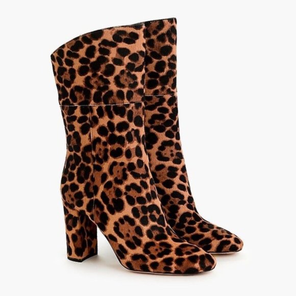 J. Crew Shoes - J Crew Mid Calf Boots Leopard Calf Hair Size 7